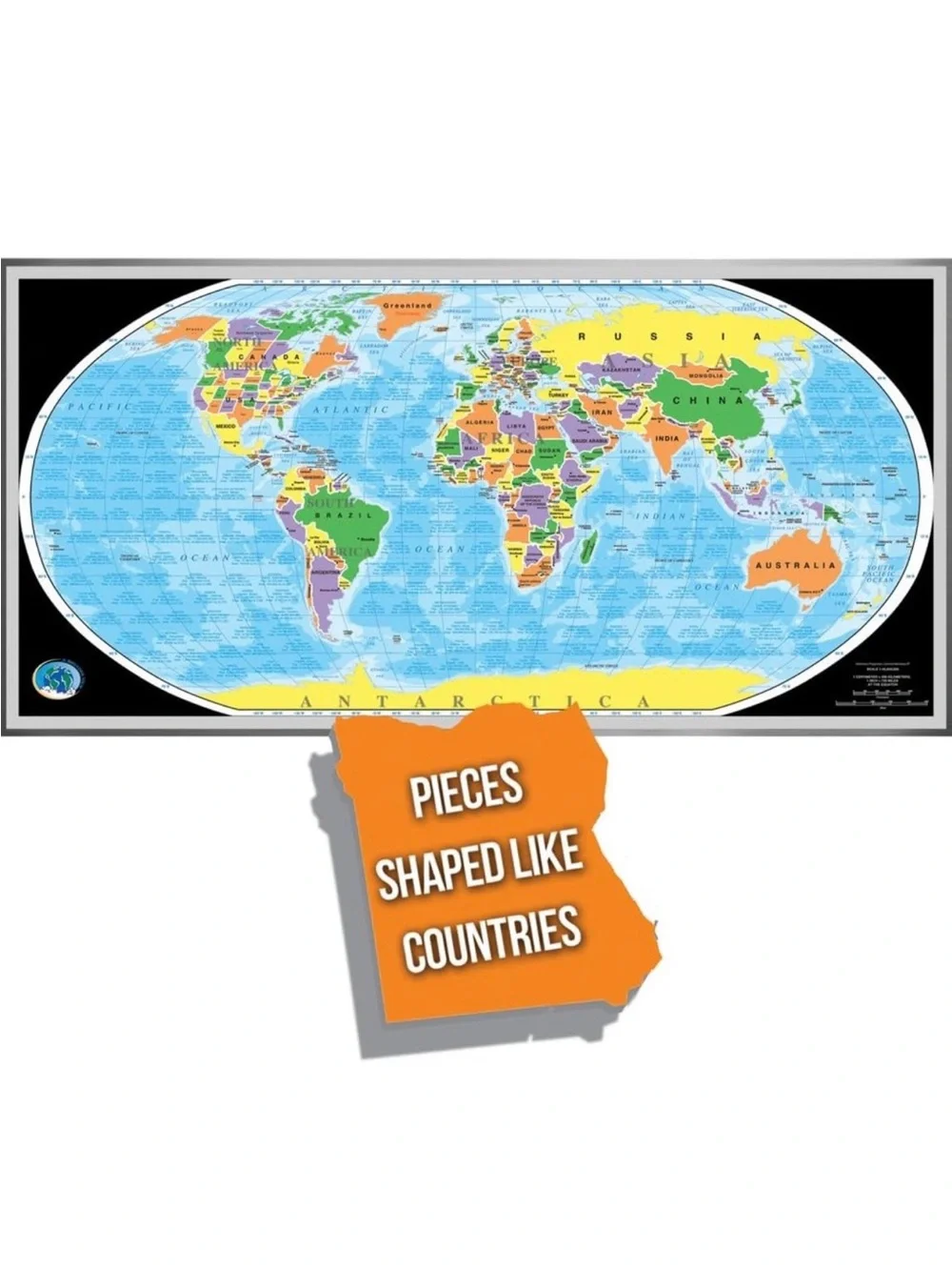 The Global Puzzle 600-Piece World Map Puzzle Age 8 Plus Puzzles Educational Toys